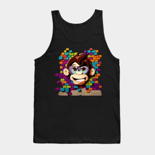 MONKEY SMILING WITH SUNGLASSES ON Tank Top